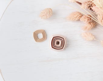 Polymer Clay Cutter Set, Rounded Square Earrings Shapes, Clay Cutter Tool for Jewelry Making, Minimal Design ZI-18