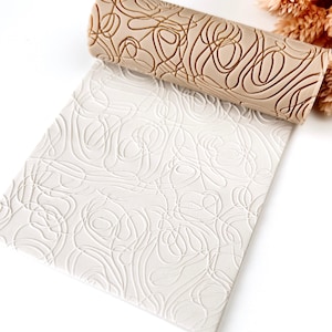 Rodillo texturizador para arcilla polimérica – Diseño abstracto en espiral – Herramienta para arcilla, ideal para pendientes y joyería – R-113