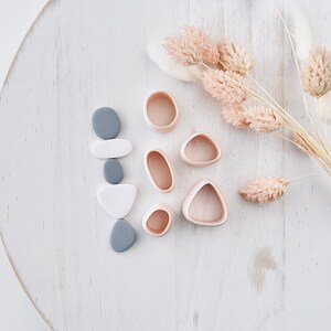Polymer Clay Cutter, organische Kieselsteinformen für Ohrringe, modernes Clay Cutter-Tool für die Schmuckherstellung, minimales weiches Design, T-01
