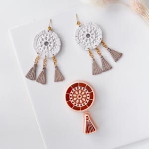 Ensemble d'emporte-pièces en pâte polymère, mandalas en forme de pompons pour boucles d'oreilles, emporte-pièces en argile pour la fabrication de bijoux, design bohème tendance, Y-23 Y-1