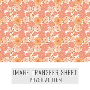 Transferpapier für Polymer Clay – Orangefarbenes Blumenmuster – Wasserlösliches Blatt für Ohrringe, Schmuck und Tonkunst – TP-016