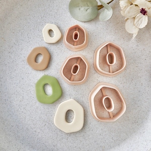 Polymer Clay Cutter, Geometric Shapes, Organic Earring Cutter Tool, Clay Cutters for Jewelry Making, K-24