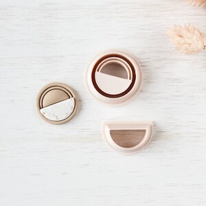 Conjunto de cortadores de argila polimérica, formatos de brincos em semicírculo, ferramenta de corte para confecção de joias, design minimalista ZI-22