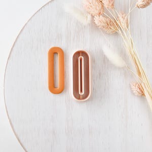 Polymeerkleisnijder, lange afgeronde rechthoekige vormen voor oorbellen, minimale kleisnijder voor sieraden maken, W-02