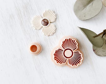 Set di taglia-argilla polimerica, orecchini a forma di fiore a raggiera, strumento per tagliare l'argilla per la creazione di gioielli, design di tendenza ZE-21