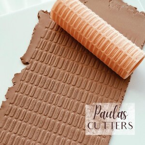 Polymer Clay Texture Roller – Rounded Rectangle Pattern – Clay Tool for Earrings & Jewelry – R-099