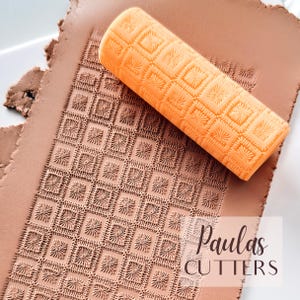 Polymer Clay Texture Roller – Star Grid Pattern – Clay Tool for Earrings & Jewelry – R-316