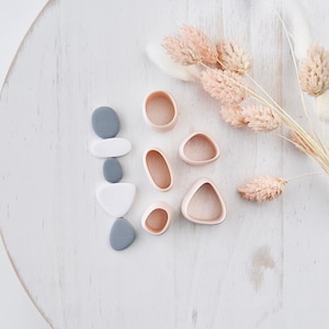 Polymer Clay Cutter, Organic Pebble Shapes for Earrings, Modern Clay Cutter Tool for Jewelry Making, Minimal Soft Design, T-01