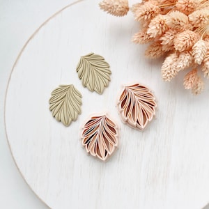Conjunto de cortadores de argila polimérica em formato de folha, formatos botânicos para brincos, ideal para criar joias DIY, design inspirado na natureza ZK-06