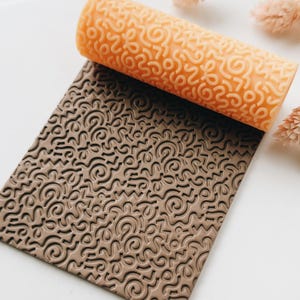 Polymer Clay Texture Roller – Organic Swirl Pattern – Clay Tool for Earrings & Jewelry – R-214