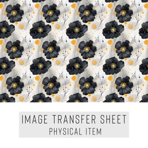 Polymer Clay Transfer Paper – Black Floral Pattern – Water Soluble Sheet for Earrings, Jewelry & Clay Art – TP-078