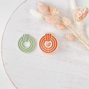 Polymer Clay Cutter, Kreisförmige Zielformen für Ohrringe, Abstraktes Tonschneidwerkzeug für die Schmuckherstellung, Konzentrisches Design, T-12