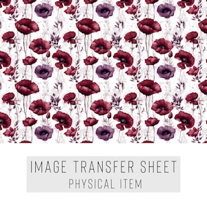 Polymer Clay Transfer Paper – Red Floral Pattern – Water Soluble Sheet for Earrings, Jewelry & Clay Art – TP-086
