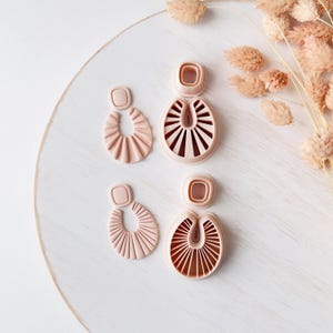 Polymer Clay Cutter Set, Layered Fan Earrings Shapes, Clay Cutter Tool for Jewelry Making, Statement Design ZH-08 / ZH-12