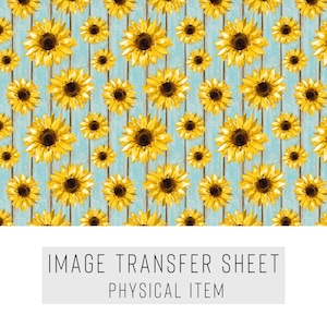 Papier transfert en pâte polymère - Motif tournesol - Feuille soluble dans l'eau pour boucles d'oreilles, bijoux et art en argile - TP-082