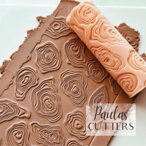 Rolo de Textura para Argila Polimérica – Padrão de Contorno Orgânico – Ferramenta para Argila em Brincos e Joias – R-311