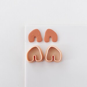 Polymeerkleisnijder, boogvorm oorbellen, 3D-geprinte kleisnijder voor sieraden maken, minimaal modern design, ZA-26