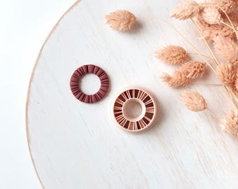 Polymer Clay Cutter Set, Textured Circle Earrings Shapes, Clay Cutter Tool for Jewelry Making, Modern Design ZH-25