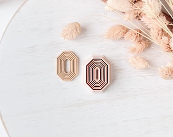 Polymer Clay Cutter Set, Concentric Octagon Earrings Shapes, Clay Cutter Tool for Jewelry Making, Modern Design ZI-15