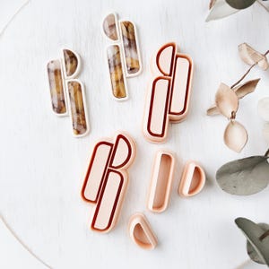 Polymer Clay Cutter Set, Long Abstract Earrings Shapes, Clay Cutter Tool for Jewelry Making, Modern Minimal Design ZE-17
