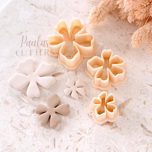 Polymer Clay Cutter, Tiny Flower Shapes, Simple Floral Earring Cutter Tool, Clay Cutters for Jewelry, E-29