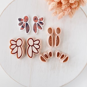 Polymeerkleisnijderset, bloemblaadje waaieroorbellen vormen, kleisnijder voor sieraden maken, bloemenstatementontwerp, Z-15