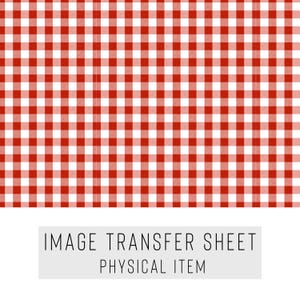 Transferpapier van polymeerklei – Rood gingangpatroon – Wateroplosbaar vel voor oorbellen en sieraden – TP-234