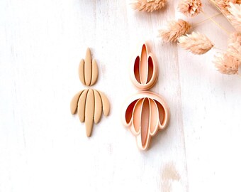 Polymer Clay Cutter Set, Tulip Flower Earrings Shapes, Clay Cutter Tool for Jewelry Making, Floral Design ZG-12