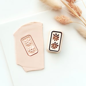 Juego de cortadores de sellos florales, herramienta de textura rectangular para la fabricación de joyas de arcilla polimérica, herramientas de sellos para arcilla ZN-17
