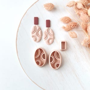 Polymer Clay Cutter Set, Oval Textured Earrings Shapes, Clay Cutter Tool for Jewelry Making, Statement Design ZH-26