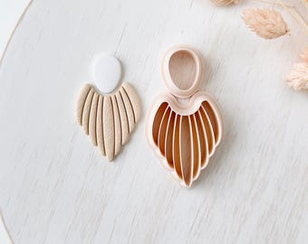 Polymer Clay Cutter, Fan Leaf Earrings Shape, Clay Cutter Tool for Jewelry Making, Organic Statement Design ZG-27