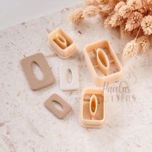 Polymer Clay Cutter, Oval & Rectangle Shape, Minimal Earring Cutter Tool, Clay Cutter for Jewelry, A-02