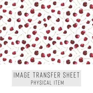 Papel de transferencia para arcilla polimérica – Diseño de cerezas – Lámina soluble en agua para pendientes y joyería – TP-394