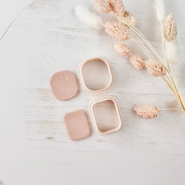 Cortador de arcilla polimérica, formas cuadradas y redondeadas para pendientes, herramienta moderna para cortar arcilla y hacer joyas, diseño de borde suave, S-23