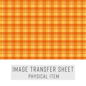 Polymer Clay Transfer Paper – Orange Plaid Pattern – Water Soluble Sheet for Earrings & Jewelry – TP-188