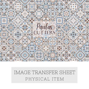 Polymer Clay Transfer Paper – Neutral Patchwork Tile Pattern Design for Earrings & Jewelry Making – TP-499