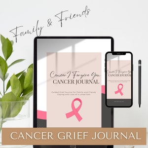 Digitales Krebs Trauertherapie Journal für Familie und Freunde | Krebs Tagebuch | Druckbares Journal | Trauer Journal