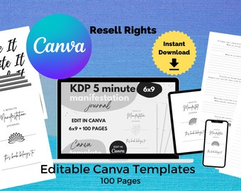 Editable Manifestation Journal Canva Template: KDP Interior, Commercial Use