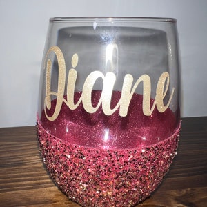 Golden Glitter Burst Wine Glass