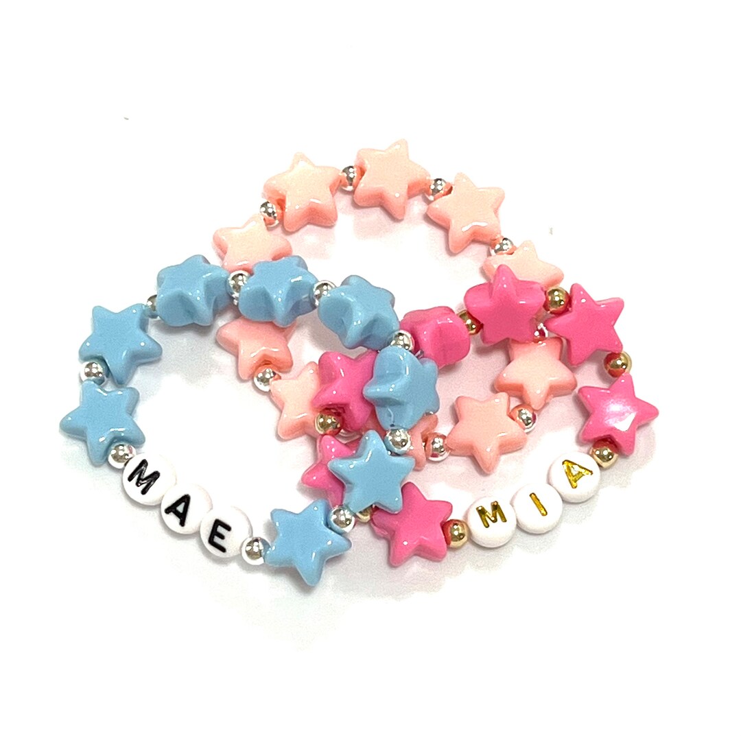 Kids Personalized Star Stretch Name Bracelet Girls, Toddler, Rainbow