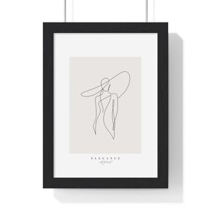 Elegant Woman Line Art Framed Poster, Minimalist Wall Decor, Modern Home Art, Chic Gift for Her, Contemporary Design