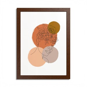 Multi-Color Framed Poster, Abstract Art Wall Decor, Modern Home Decor, Gift for Art Lovers, Feminine Aesthetic Wall Art