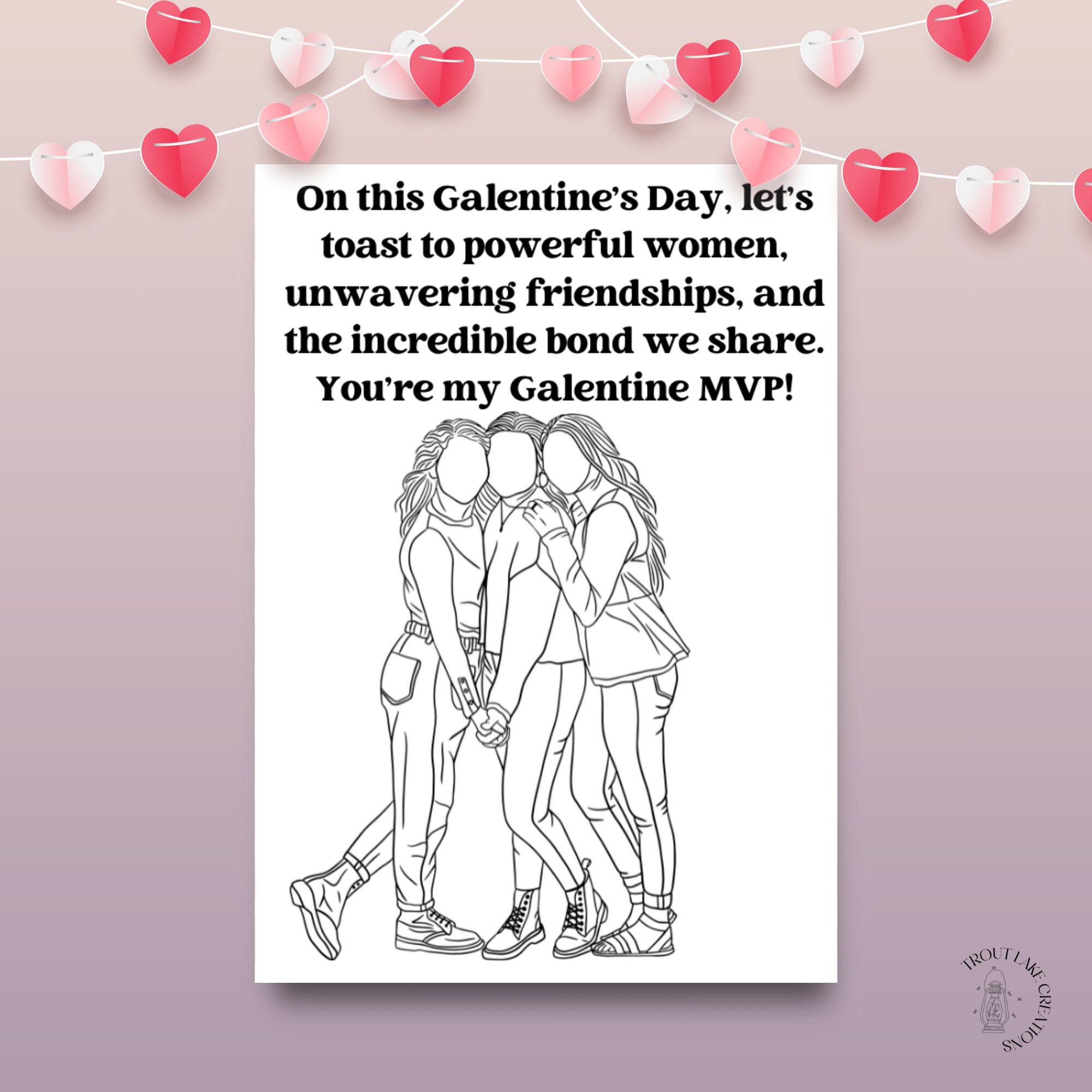 Galentines Day Printable Cards Printable Valentines Day Cards for Your ...