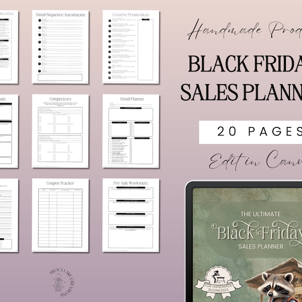 Black Friday Sales Planner | Flash Sale Flyer | Black Friday Sale Flyer | Handmade Business | Etsy Sales Planner | Cyber Monday Template