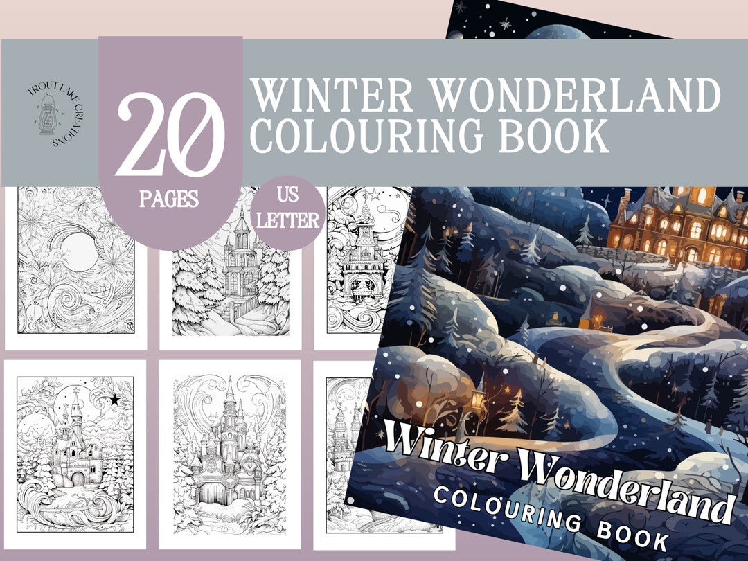 Winter Wonderland Colouring Instant Download Adult Colouring Book ...