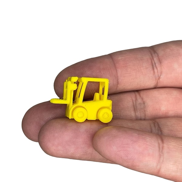 Model Forklift Construction Toy, 3d printed fork lift, train set accessory, miniature model toy forklift