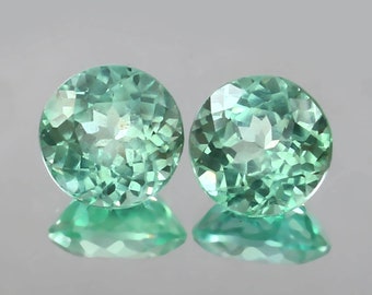 AAA Flawless Green Tri Color Ceylon Parti Sapphire Pair Loose Round Emerald Cut Gemstone Fine Quality Sapphire Earring Parti Sapphire Pair