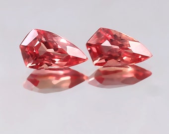 AAA Ceylon Peach Pink Padparadscha Sapphire Pair Loose Fancy Cut Gemstone Cut Sapphire Sieraden Maken Tools & Ring Raw Wedding Gifts 3 Ct