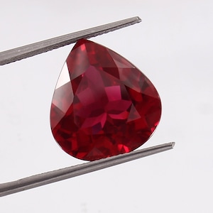 Ruby Gemstone Cut Unique High-End Mozambique Pegion Red Ruby Loose Pear Gemstone Cut Stunning Jewelry, Pendent & Ring Makin 15x16x8 MM