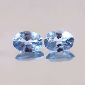 AAA Flawless Brazilian Aquamarine Loose Oval Gemstone Cut Pair, Excellent Quality Aquamarine Earing And Jewelry Making Cut Pair 5x7x3.50 MM